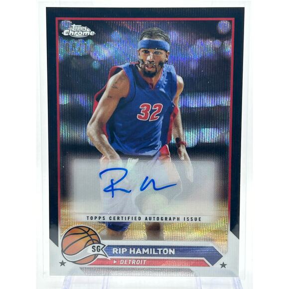 Topps Other - 2024 Topps Chrome Rip Hamilton Black Refractor Auto /10 SSP Detroit Pistons